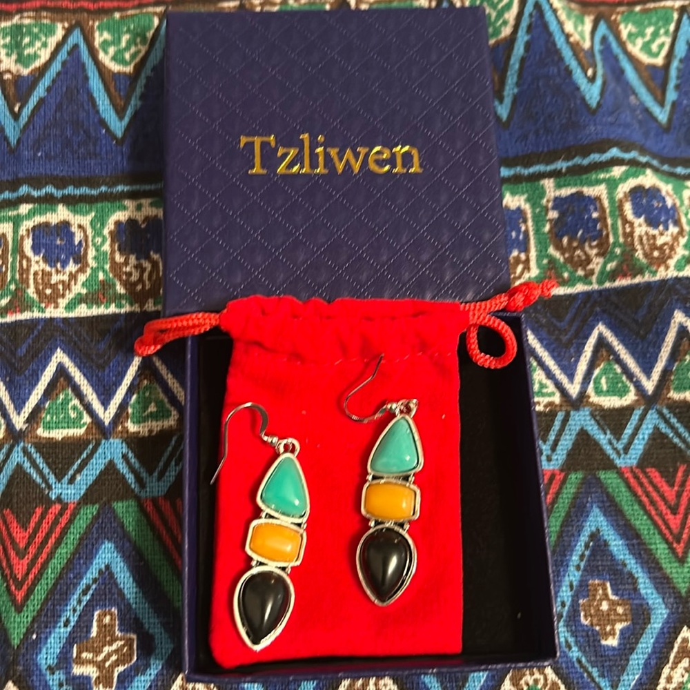 Geometric Retro AP Sterling Earrings